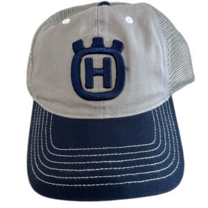 Husqvarna Blue / Gray Embroidered Logo SnapBack Truckers Cap. LNWOT